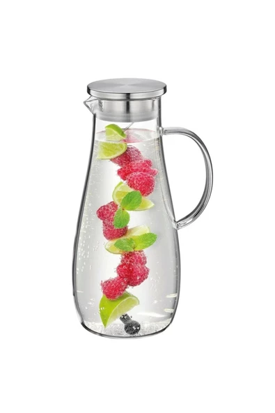 Yenigeldi Isıya Dayanıklı Borosilikat Filtreli Sürahi Karaf Detoks Sürahisi Meyve Çay Demleme 2 Lt - 2
