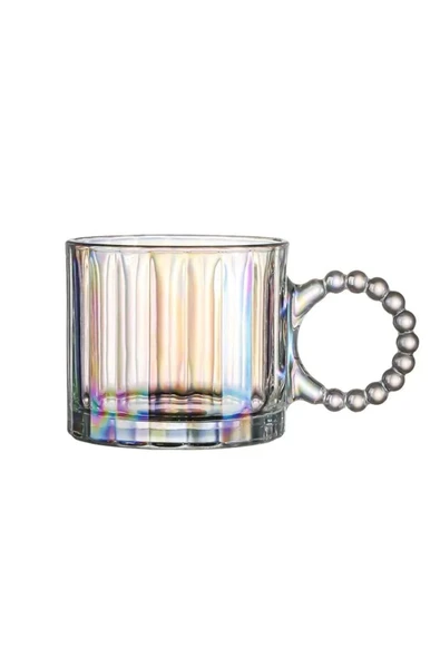 Yenigeldi Gökkuşağı Kupa Gamzeli Veya Çizgili Cam Bardak Viski Kokteyl Kahve Ve Sunum Bardağı 350 ml - 2