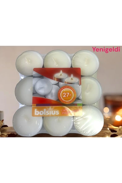 Yenigeldi 27 Adet 3,5 saat Yanan Avrupa Üretimi (Sağlık Ve Güvenlik Sertifikalı) Tealight Bolsius Tea Light