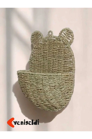 Yenigeldi (Y:35-G:26-U:13 CM) 1 Adet Duvar Hasır Sepeti Kulaklı Yen2400181