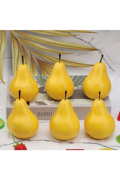 Yenigeldi 3 Adet Sahte Armut Yapay Armut Ev Mutfak Süsü Dekorasyon Meyve - 3