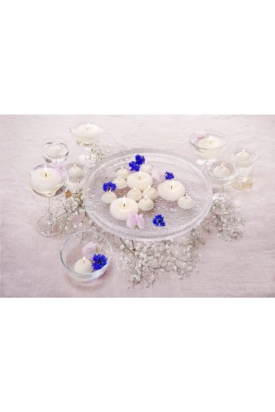 Yenigeldi 2 Adet. 8 Saat BOLSIUS Yüzen Mum Beyaz Fildişi Avrupa Üretim ,Düğün , Etkinlikler, Partiler - 3