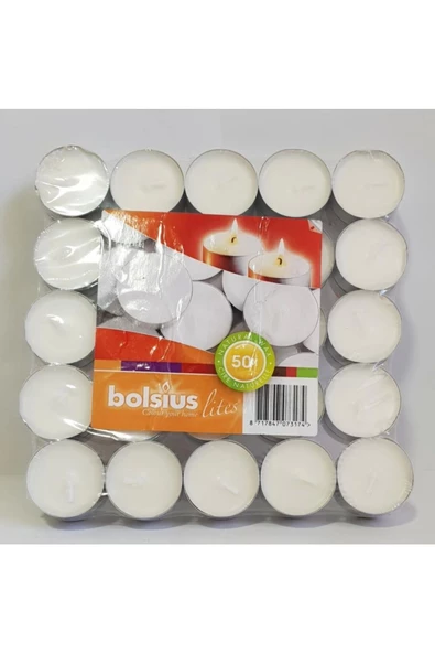 Yenigeldi 50 Adet Avrupa Üretimi (SAĞLIK VE GÜVENLİK SERTİFİKALI) 3.5 Saat Yanan Tealight Bolsius Tea Light - 3
