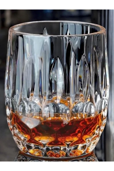 Yenigeldi 4 Adet İskandinav Modeli  Kristal Kesim  Cam Bardak Viski, Konyak, Meşrubat  Bardağı  İçin Kurşunsuz