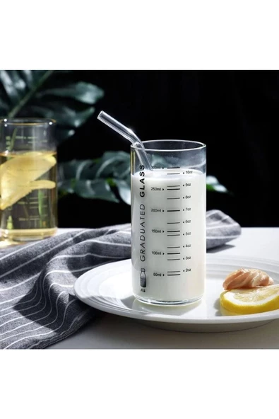 Yenigeldi 1 Adet Borosilikat Cam Süt, Kahve, Meyve Suyu Için Ölçüm Bardağı - 3