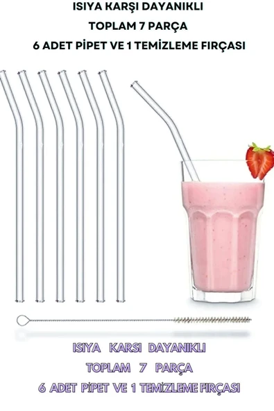 Yenigeldi 6'lı 9mm. 20cm Boyunda Cam Pipet, 1 Adet Pipet Temizleme Fırçası Ve 1 Adet Pipet Kapağı Seti - Resim 2