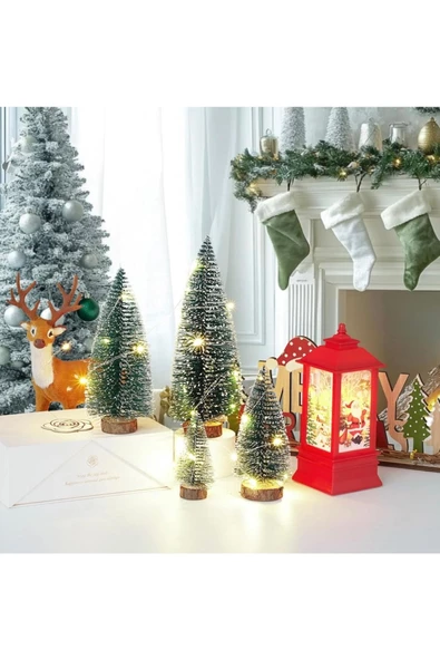 Yenigeldi 1 Adet 20 Cm Kendinden Işıklı Üç Kademeli Gün Işığı Yılbaşı Çam Ağacı - Resim 2