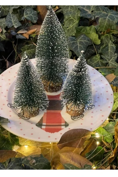 Yenigeldi 3’lü (2 ADET 10 CM VE 1ADET 15 CM) Kendinden Işıklı Yılbaşı Ağacı - Resim 2