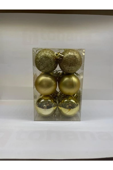 Yenigeldi 12'li 6 cm Çam Ağacı Süsü Yılbaşı Süsü