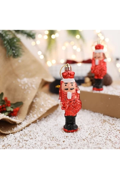 Yenigeldi 3 Adet Fındıkkıran Asker (7 CM) Nutcracker Çam Ağacı Süsü Yılbaşı Doğum Günü Parti Süslemeleri - Resim 2