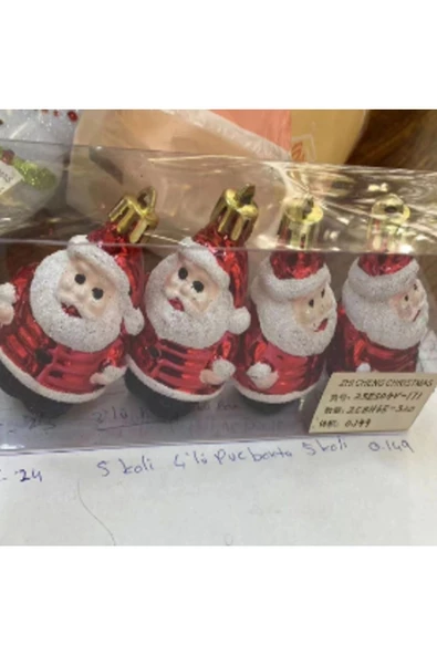 Yenigeldi 4 Adet Noel Baba Şeklinde Çam Ağacı Süsü Noel Ağacı Süslemeleri - Resim 2