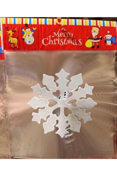 Yenigeldi Jel Sticker Kar Tanesi, Sticker Yılbaşı Süsü - Resim 3