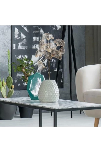 Yenigeldi 65 Cm Yılbaşı Süsü Yapay Altın Sahte Süs Kayısı Yaprakları Ev Bahçe Partisi Otel Düğün Dekor