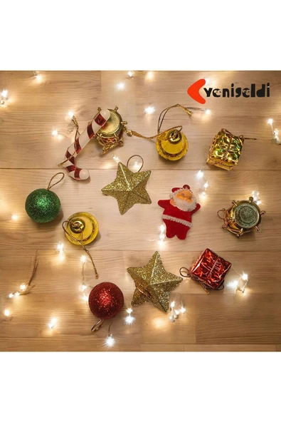 Yenigeldi Tepe Yıldızlı Yılbaşı Süsü Seti (8 PARÇA) T-69