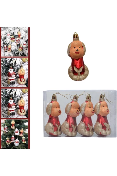 Yenigeldi 2 Adet  Sevim Köpek Yılbaşı Süsü Ağaç Süsü Parti Doğum Günü - Resim 3