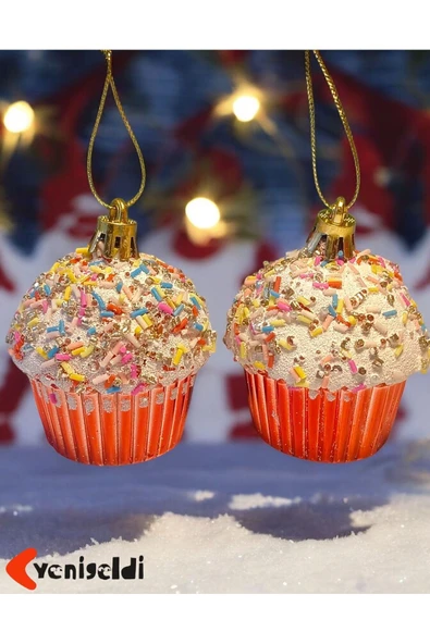 Yenigeldi Kırmızı 6 Cm Cupcake Parti Süslemeleri , Yılbaşı Ağacı Cupcake Yeni Yıl Doğum Günü Partisi Süsü T-74 - 2