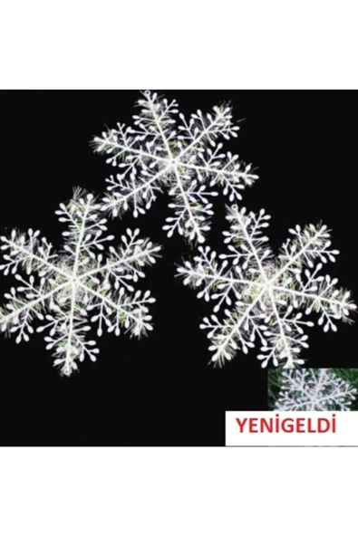 Yenigeldi 3’lü Kar Tanesi Simli Yılbaşı Süsü, Simli Kar Tanesi - Resim 3