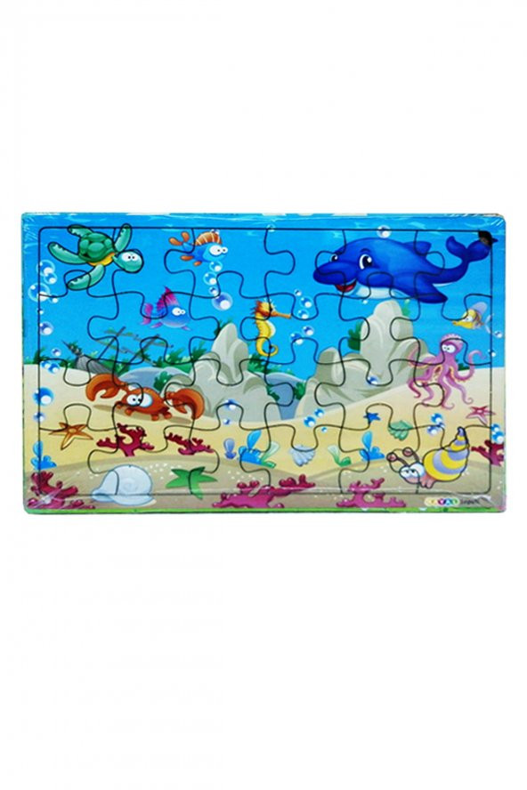 Yeni 4 Adet 24 Parçalı Ahşap Puzzle Yapboz Seti, Çiftliğim, Okyanus Canl., Vahşi Hayv., Çiftliğim 2 - 9