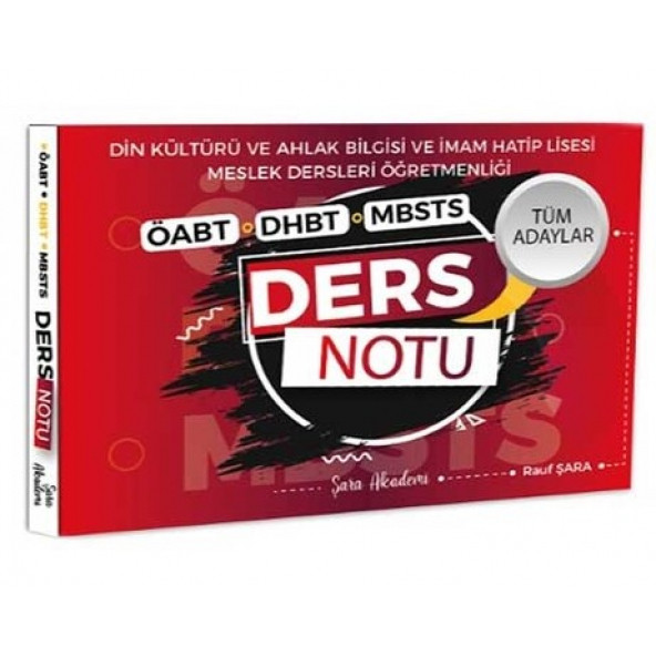 Rauf Şara Din Kültürü ve İmam Hatip Lisesi Öğretmenliği Ders Notu (Öabt Dhbt Mbsts) Ders Notu Tüm Adaylar - 1
