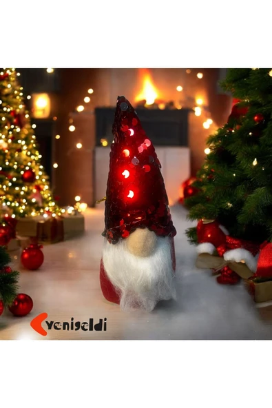 Yenigeldi 2 Adet Payetli  Beyaz Sakallı Yılbaşı Şans  Cücesi Yılbaşı Süsü Ağaç Araba Süsü t81 - Resim 2