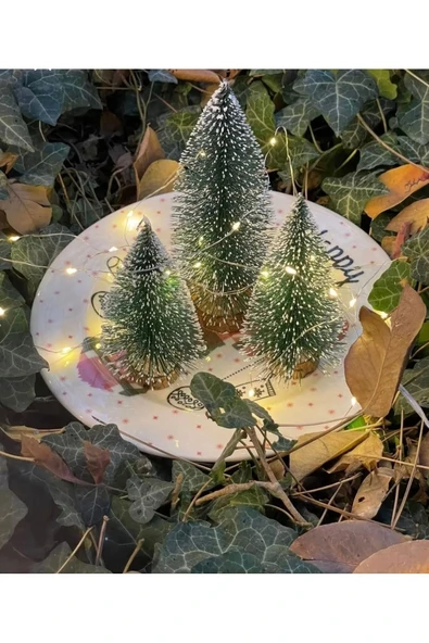 Yenigeldi 3’lü (2 ADET 10 CM VE 1ADET 15 CM) Kendinden Işıklı Yılbaşı Ağacı ürün görseli 1