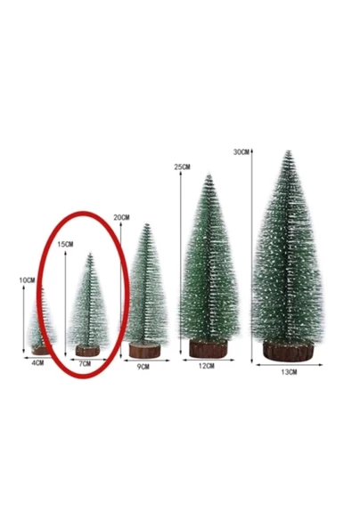 Yenigeldi (S) Yılbaşı Masa Çam Ağacı, 15 Cm Simli Çam Ağacı, Masa Dekorasyon, Süslü Minik Çam Ağacı(KÜÇÜK BOY) - Resim 5