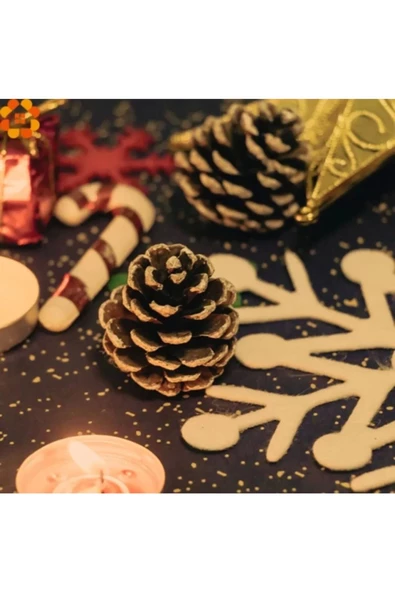 Yenigeldi 6'lı Kozalak Süs, Çam Ağacı Süsü, Yılbaşı Süsü Kozalak - 3