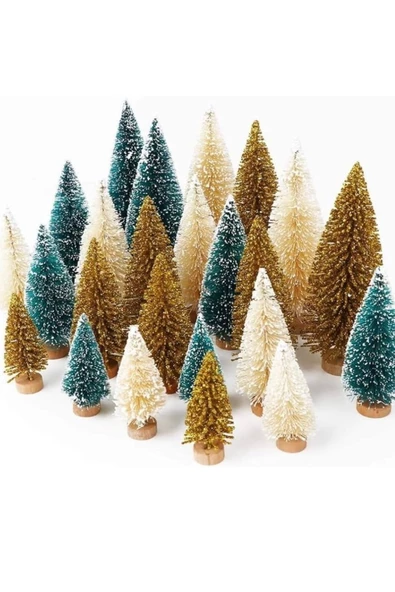 Yenigeldi 3 Adet (2ADET 10 CM 1 ADET 15 CM) Minyatür Yılbaşı Ağacı Yılbaşı Süsü ürün görseli 1