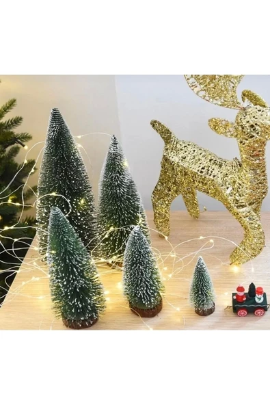 Yenigeldi 3’lü (2 ADET 10 CM VE 1ADET 15 CM) Kendinden Işıklı Yılbaşı Ağacı - Resim 3