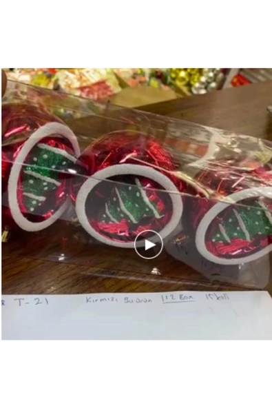 Yenigeldi 3 Adet Yılbaşı Topunun İçinde Yılbaşı Ağacı Şeklinde Süs Doğumgünü Parti Süslemeleri - 3