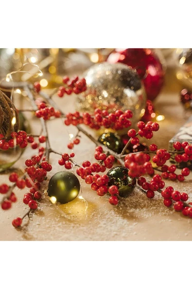 Yenigeldi El Yapımı Kokina Red Berry Yılbaşı Süs , Ev Parti Kış Noel Yılbaşı Süsü - Resim 6