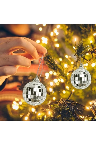 Yenigeldi 6 Adet Aynalı Disko Yılbaşı Süsü Çam Ağacı Süsü Doğumgünü Parti Süslemeleri