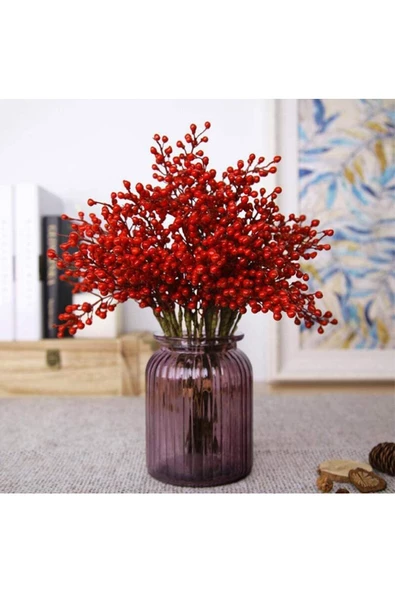 Yenigeldi El Yapımı Kokina Red Berry Yılbaşı Süs , Ev Parti Kış Noel Yılbaşı Süsü