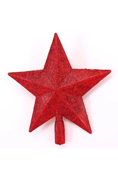 Yenigeldi Yılbaşı Ağaç Yıldızı, Tepe Yıldızı, Çam Ağacı Süsü, Yıldız Süs Kırmızı 20 Cm - Resim 3