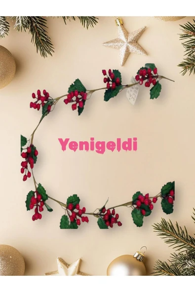 Yenigeldi 1 Adet 1,5 metre  Sarmaşık Uğur Kokina Red Berry Yılbaşı Süsü Yeni Yıl Süs t1171 ürün görseli 1