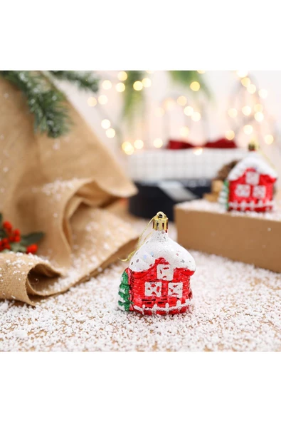 Yenigeldi 3 Adet 8.5 Cm Yılbaşı Dağ Evi Dilek Ev Çam Ağacı Süsü Parti Yılbaşı Süslemeleri - 2