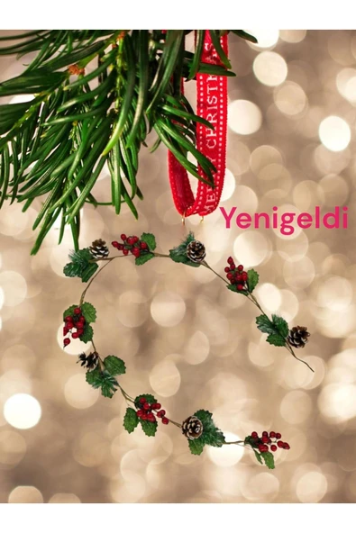 Yenigeldi 2 Adet 1,5 metrekozalaklı   Sarmaşık Uğur Kokina Red Berry Yılbaşı Süsü Yeni Yıl Süs t1182