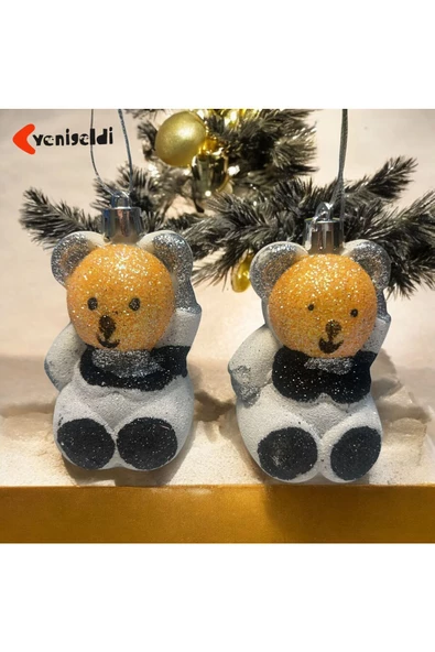 Yenigeldi Yılbaşı Ağacı Teddy Ayı Süsü, Şenlikli Dekor ve Kış Tatil Süsü - Ağaç, Şömine Rafı Süsü T54 ürün görseli 1