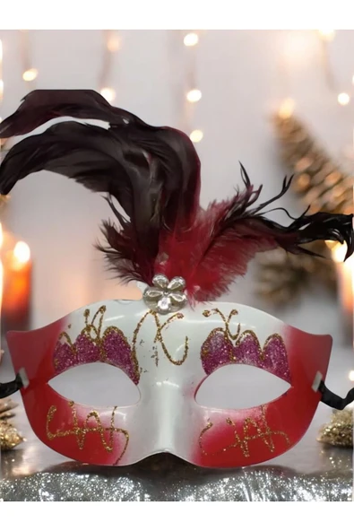 Yenigeldi 1 Adet Yılbaşı Maske, Süslü Maske