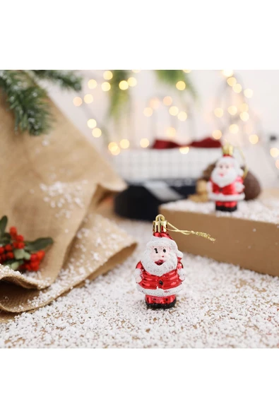 Yenigeldi 4 Adet Noel Baba Şeklinde Çam Ağacı Süsü Noel Ağacı Süslemeleri ürün görseli 1