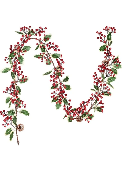 Yenigeldi 1 Adet 1,5 metrekozalaklı   Sarmaşık Uğur Kokina Red Berry Yılbaşı Süsü Yeni Yıl Süs t1181