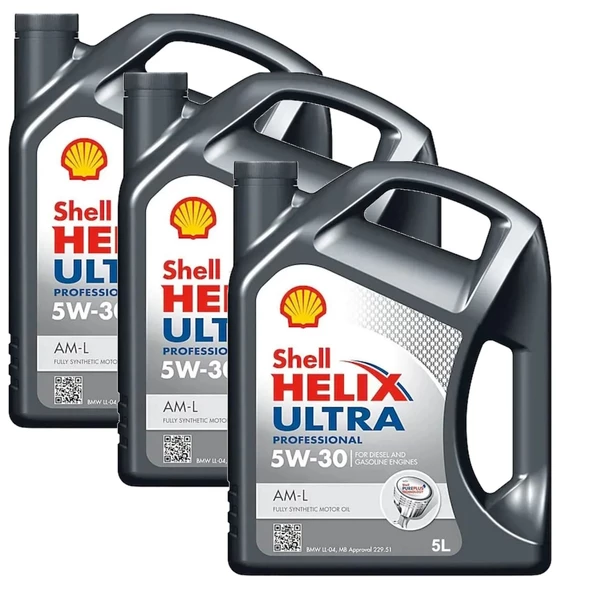 Shell Helix Ultra Professional 5W-30 AM-L Motor Yağı 3 X 5 Litre (Üretim Yılı: 2024)