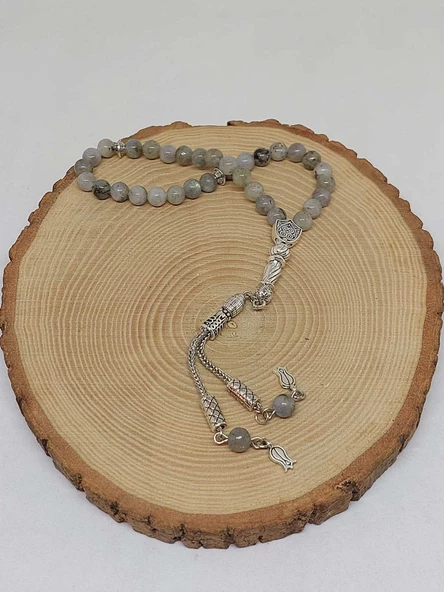 Labradorit Taşı Açık Renk 33lük Tesbih 6mm (17095) - Resim 4