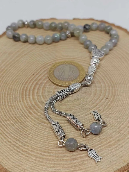 Labradorit Taşı Açık Renk 33lük Tesbih 6mm (17095) - Resim 6