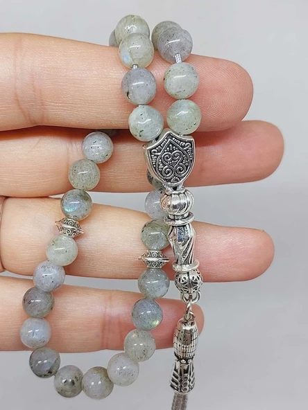 Labradorit Taşı Açık Renk 33lük Tesbih 6mm (17095) - Resim 2