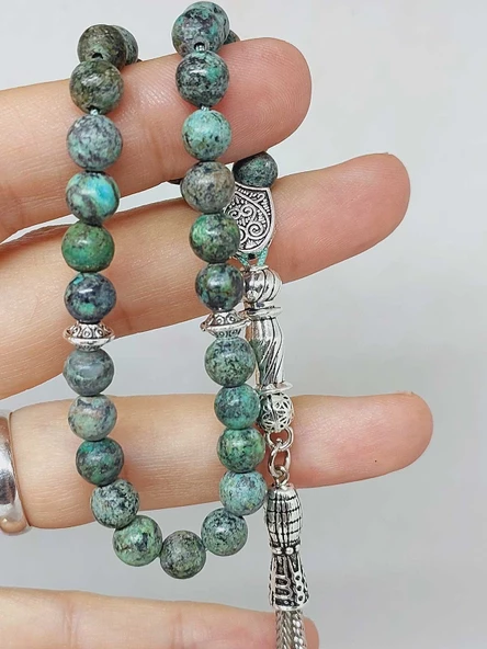 Afrika Turkuazı Taşı Royal Quality 33lük Tesbih 6mm (3874) - Resim 2