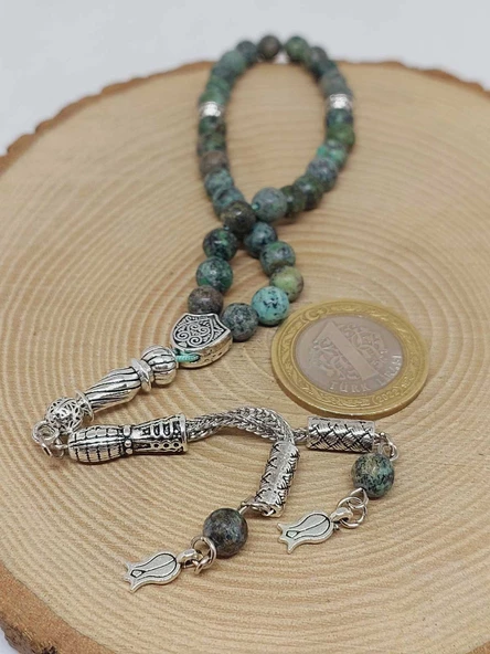 Afrika Turkuazı Taşı Royal Quality 33lük Tesbih 6mm (3874) - Resim 6