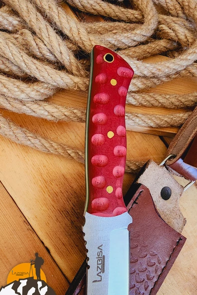 Verzalit Ahşap Sap Outdoor Kamp Bıçağı Çakısı Kılıflı Piknik Bıçak Çakı Mutfak Bıçağı ( KMÇ-180 ) - 3