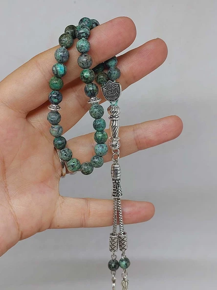 Afrika Turkuazı Taşı Royal Quality 33lük Tesbih 6mm (3874) - Resim 5