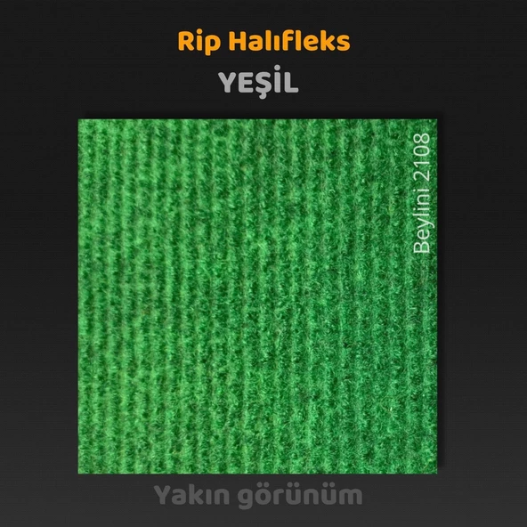 Beylini Halıfleks Zemin Yer Kaplama 3 mm Kalınlığında Rip Halı Duvardan Duvara Halıflex Organizasyon Davet Yeşil - 2